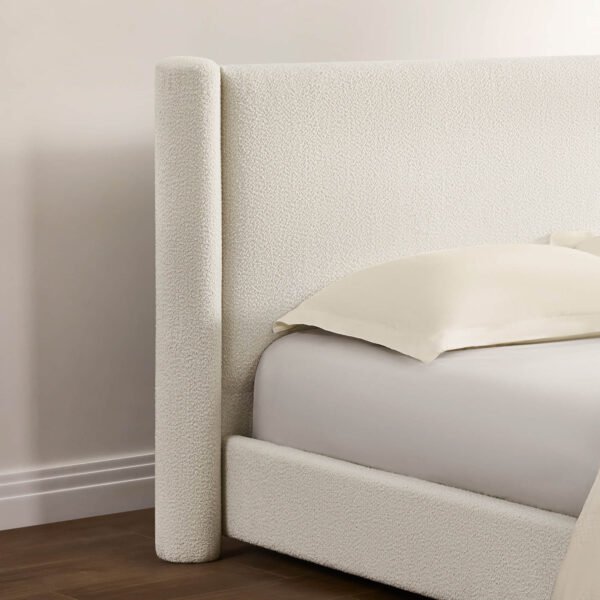 Neta Modern Boucle Upholstered Platform Bed, Full & Queen Sizes